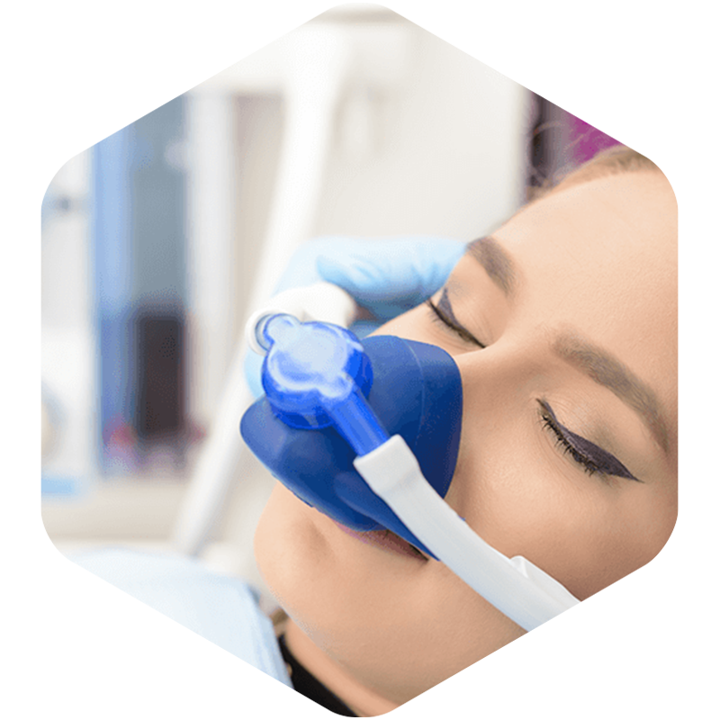 Patient being sedated in dental clinic